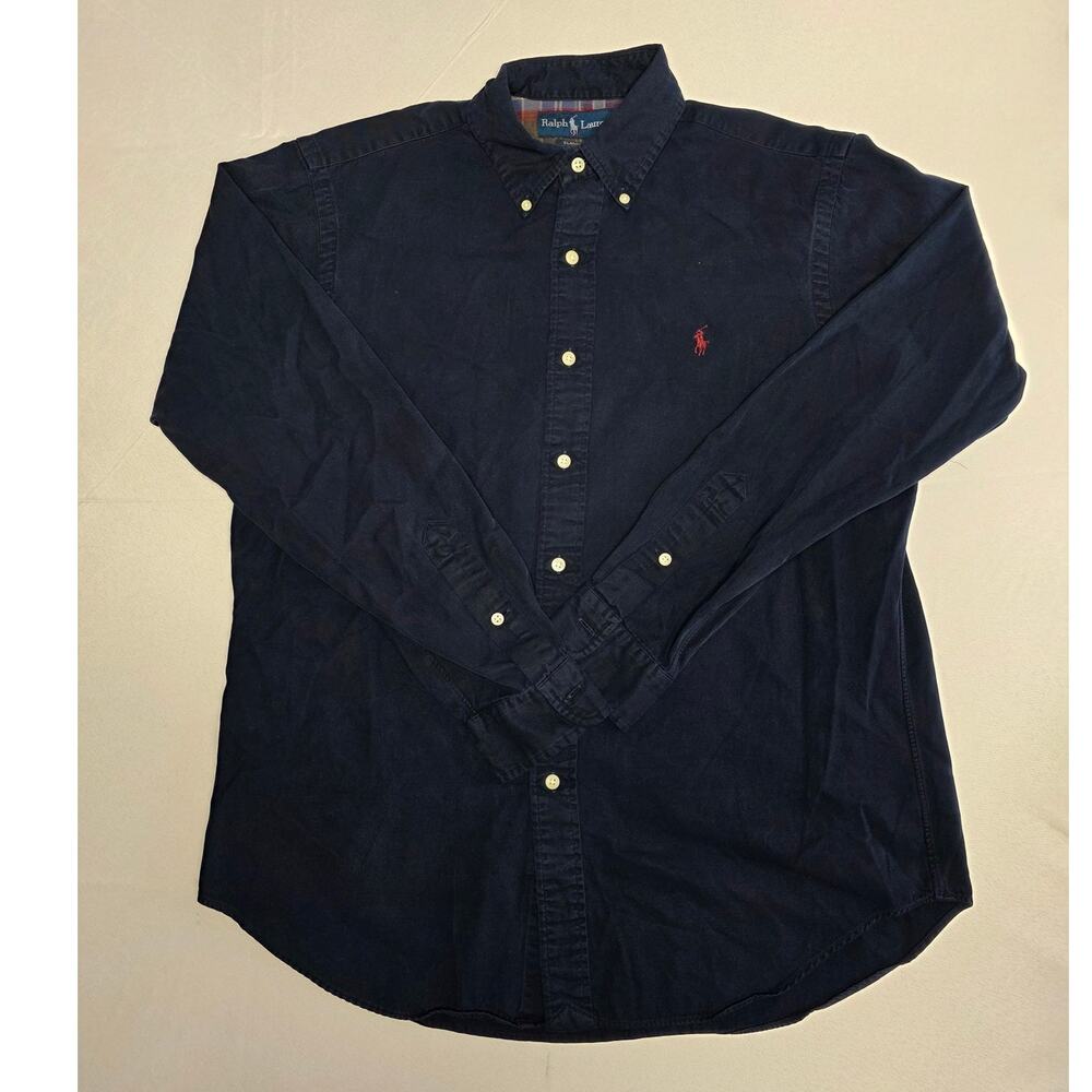 Ralph Lauren navy blue classic-fit button-down shirt Size M